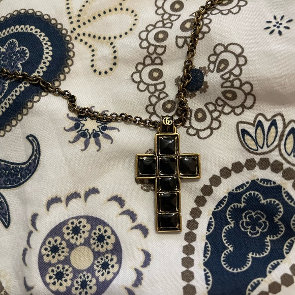 Gucci Black Cross Necklace - Picture 2 of 4